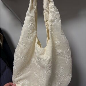 Elegant Cream Embroidered Women's Bag